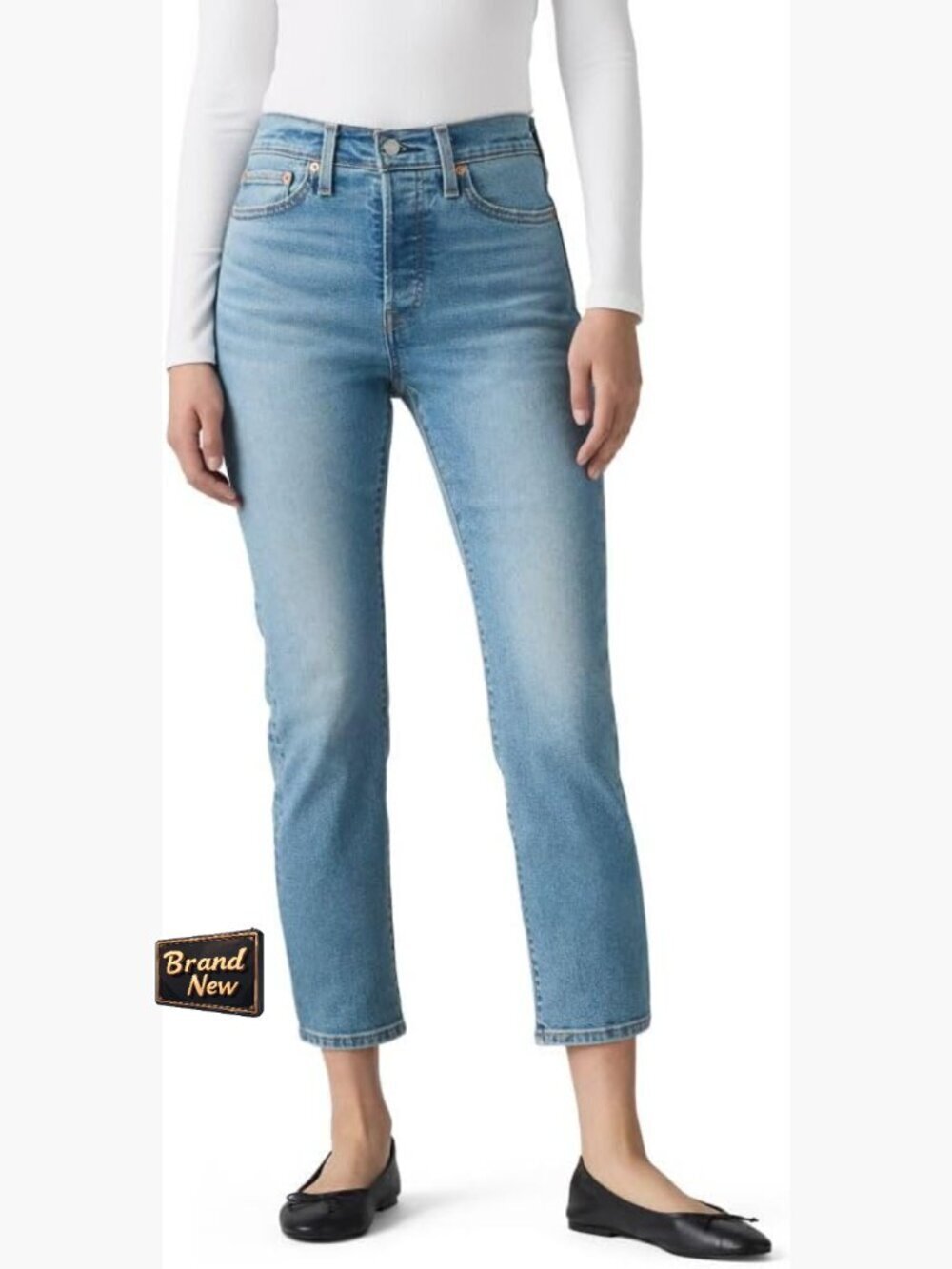 High Rise Straight Leg Jeans, Snug Hip & Thigh Fit